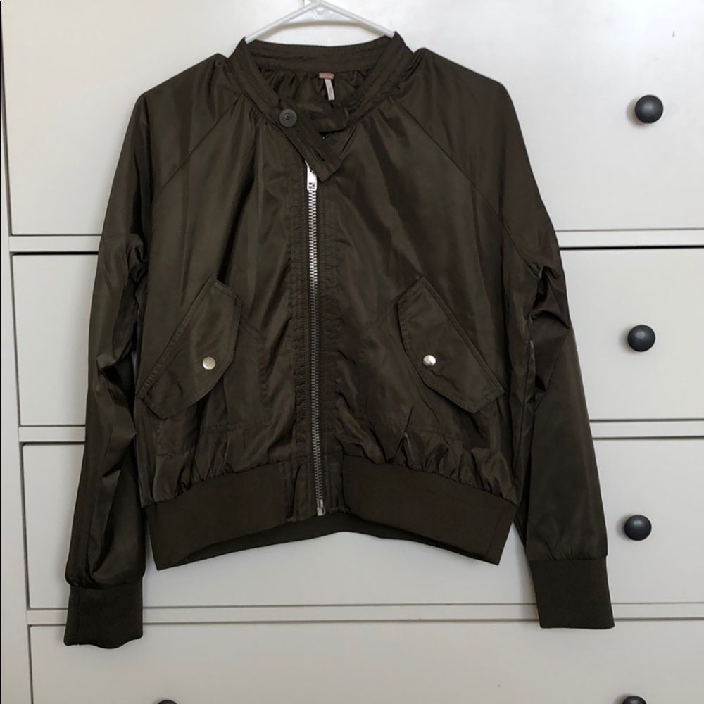 Free People nylon bomber jacket